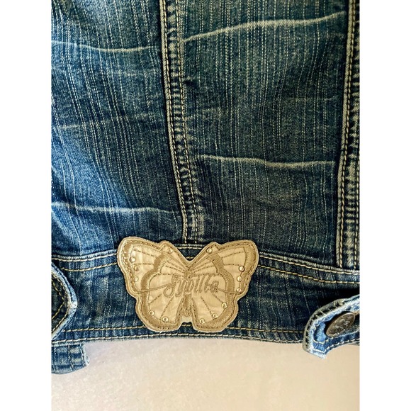 Sybilla Jean jacket woman’s/teens cute butterfly emblem size S - Picture 5 of 11